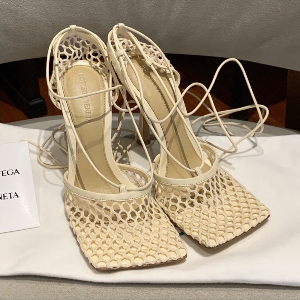 Bottega Veneta Stretch Mesh Sandal white sz 37